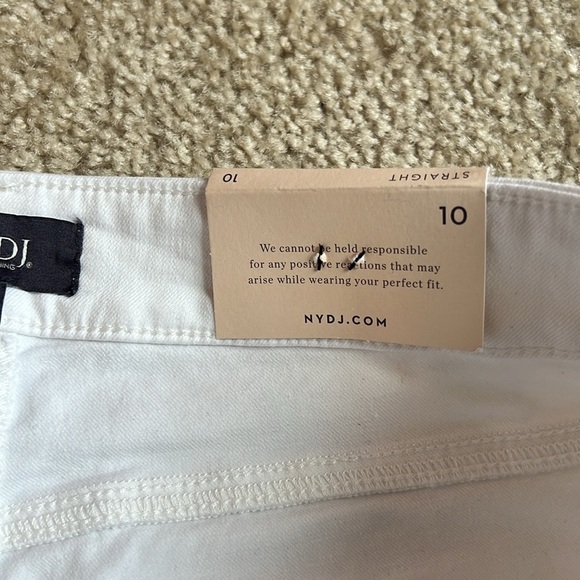 NYDJ Marilyn Straight denim jean pants white size 10 stretchy - Picture 5 of 8